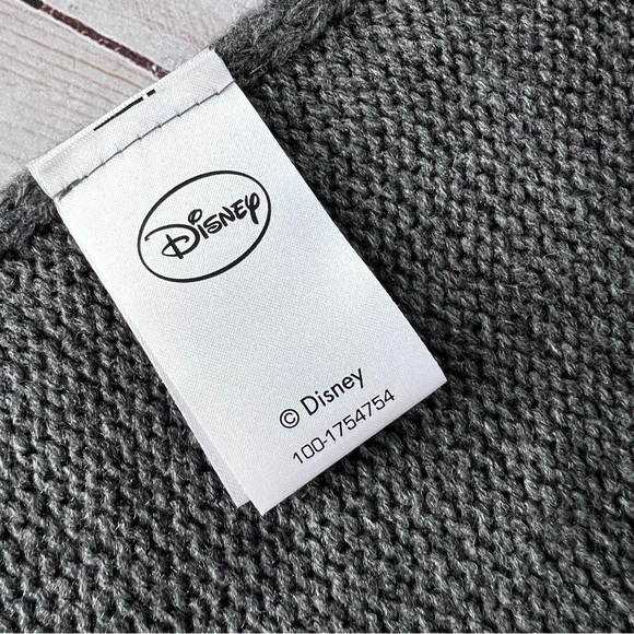 EUC Disney Mickey Mouse Embellished Scarf in Gray and Black - Picture 6 of 6